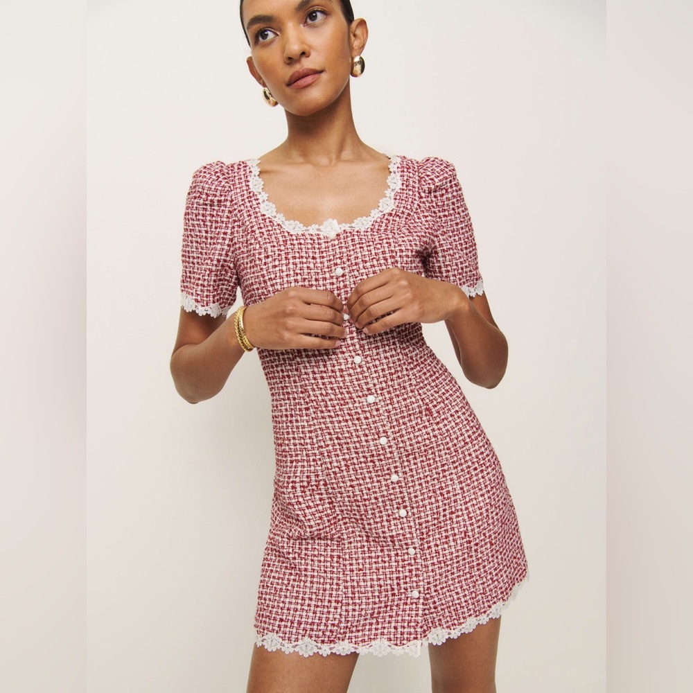 NWT Anabella Dress Reformation Red and White checkered Size 0